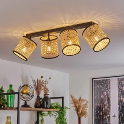 Luminaires Scandinaves-hofstein Plafonnier Jonas Noir, 4 lumières