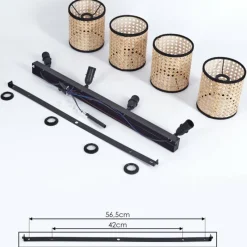 Luminaires Scandinaves-hofstein Plafonnier Jonas Noir, 4 lumières