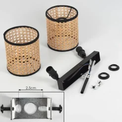 Style Boho-Chic-hofstein Plafonnier Jonas Noir, 2 lumières