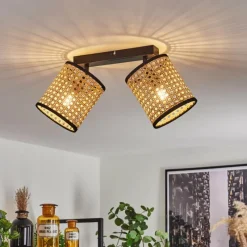 Style Boho-Chic-hofstein Plafonnier Jonas Noir, 2 lumières