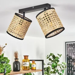 Style Boho-Chic-hofstein Plafonnier Jonas Noir, 2 lumières
