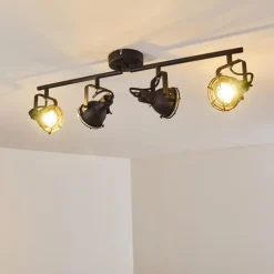 Lampes Industrielles-hofstein Plafonnier Jonsered LED Noir, 4 lumières