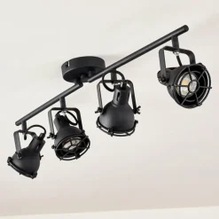Lampes Industrielles-hofstein Plafonnier Jonsered LED Noir, 4 lumières