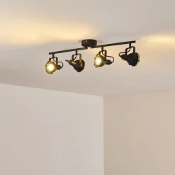 Lampes Industrielles-hofstein Plafonnier Jonsered LED Noir, 4 lumières