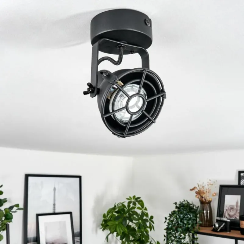 Lampes Industrielles-hofstein Plafonnier Jonsered LED Noir, 1 lumière