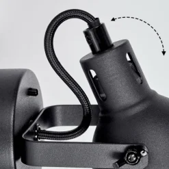 Lampes Industrielles-hofstein Plafonnier Jonsered LED Noir, 1 lumière