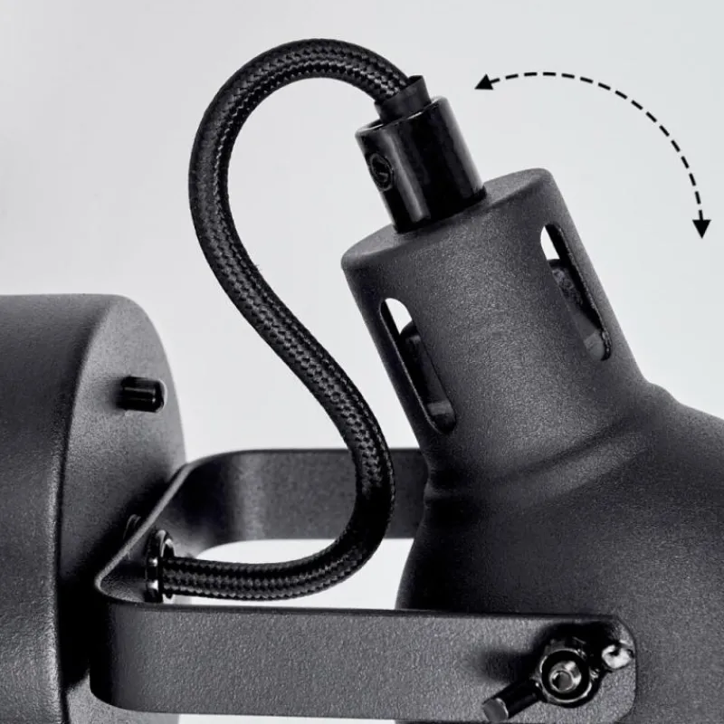 Lampes Industrielles-hofstein Plafonnier Jonsered LED Noir, 1 lumière