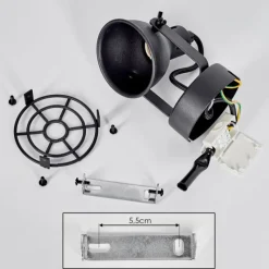 Lampes Industrielles-hofstein Plafonnier Jonsered LED Noir, 1 lumière