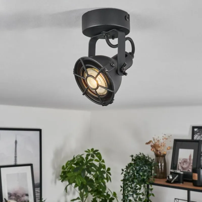 Lampes Industrielles-hofstein Plafonnier Jonsered LED Noir, 1 lumière