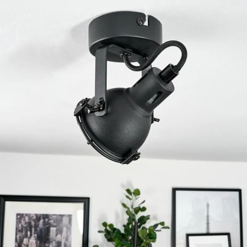 Lampes Industrielles-hofstein Plafonnier Jonsered LED Noir, 1 lumière