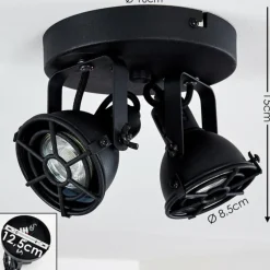 Lampes Industrielles-hofstein Plafonnier Jonsered Noir, 2 lumières