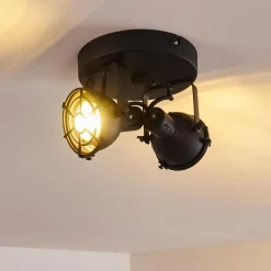 Lampes Industrielles-hofstein Plafonnier Jonsered Noir, 2 lumières