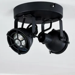 Lampes Industrielles-hofstein Plafonnier Jonsered Noir, 2 lumières