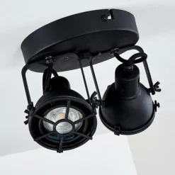 Lampes Industrielles-hofstein Plafonnier Jonsered Noir, 2 lumières