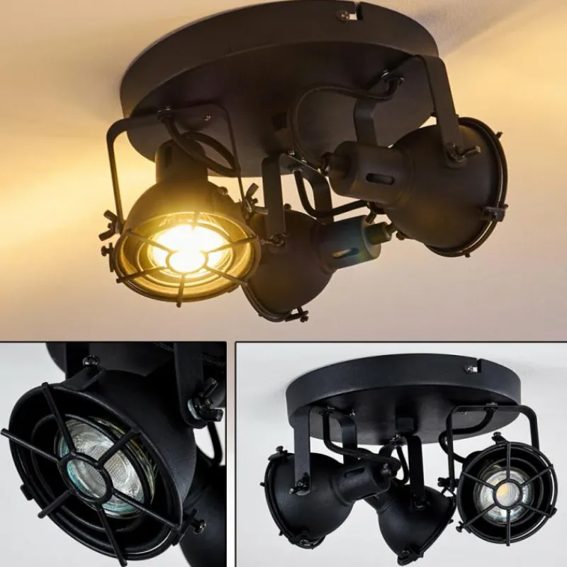 Lampes Industrielles-hofstein Plafonnier Jonsered Noir, 3 lumières