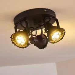 Lampes Industrielles-hofstein Plafonnier Jonsered Noir, 3 lumières