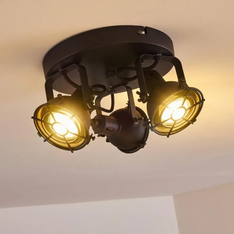 Lampes Industrielles-hofstein Plafonnier Jonsered Noir, 3 lumières