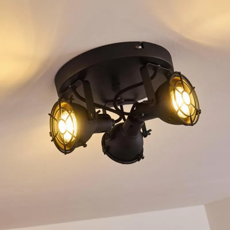 Lampes Industrielles-hofstein Plafonnier Jonsered Noir, 3 lumières