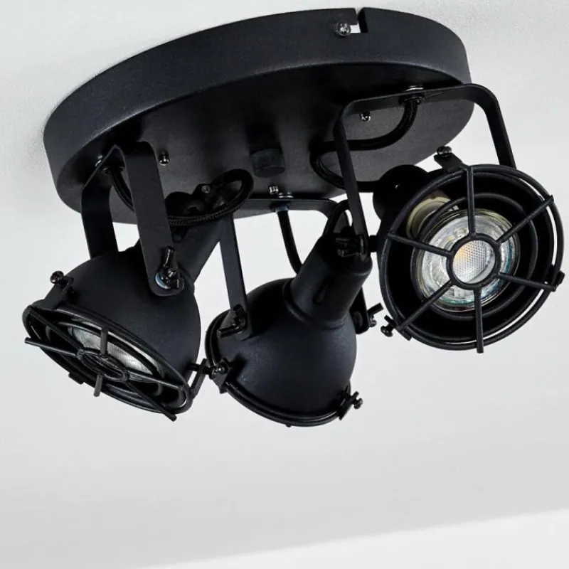 Lampes Industrielles-hofstein Plafonnier Jonsered Noir, 3 lumières