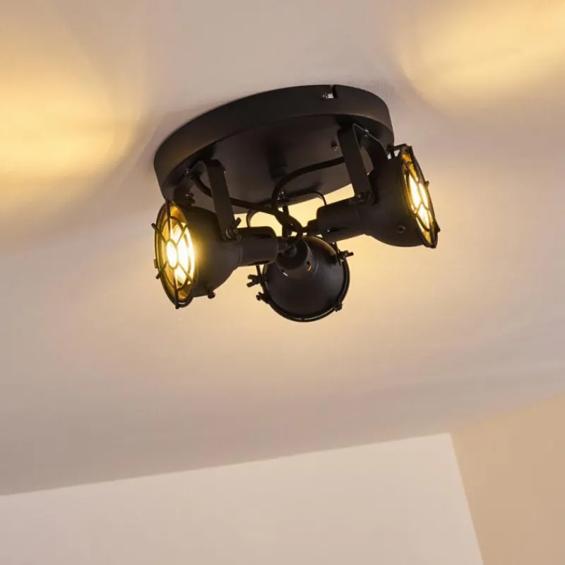 Lampes Industrielles-hofstein Plafonnier Jonsered Noir, 3 lumières