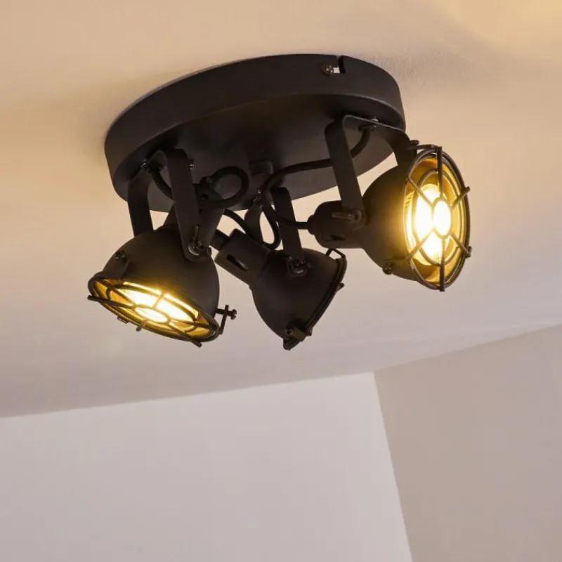 Lampes Industrielles-hofstein Plafonnier Jonsered Noir, 3 lumières