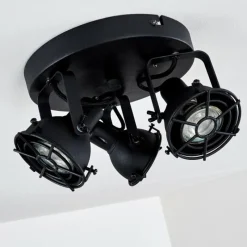 Lampes Industrielles-hofstein Plafonnier Jonsered Noir, 3 lumières