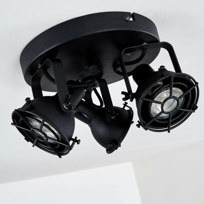 Lampes Industrielles-hofstein Plafonnier Jonsered Noir, 3 lumières