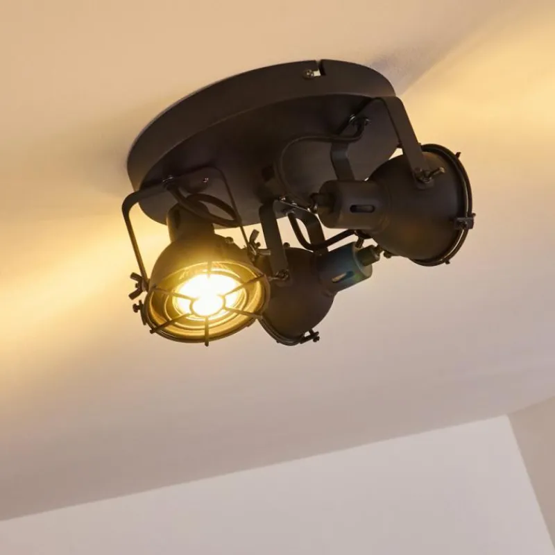 Lampes Industrielles-hofstein Plafonnier Jonsered Noir, 3 lumières
