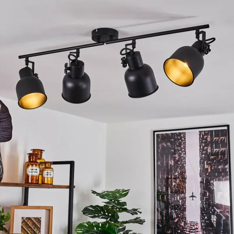 Lampes Industrielles-hofstein Plafonnier Juliboy Noir, 4 lumières