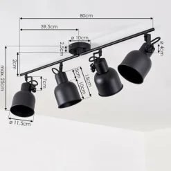 Lampes Industrielles-hofstein Plafonnier Juliboy Noir, 4 lumières