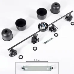 Lampes Industrielles-hofstein Plafonnier Juliboy Noir, 4 lumières