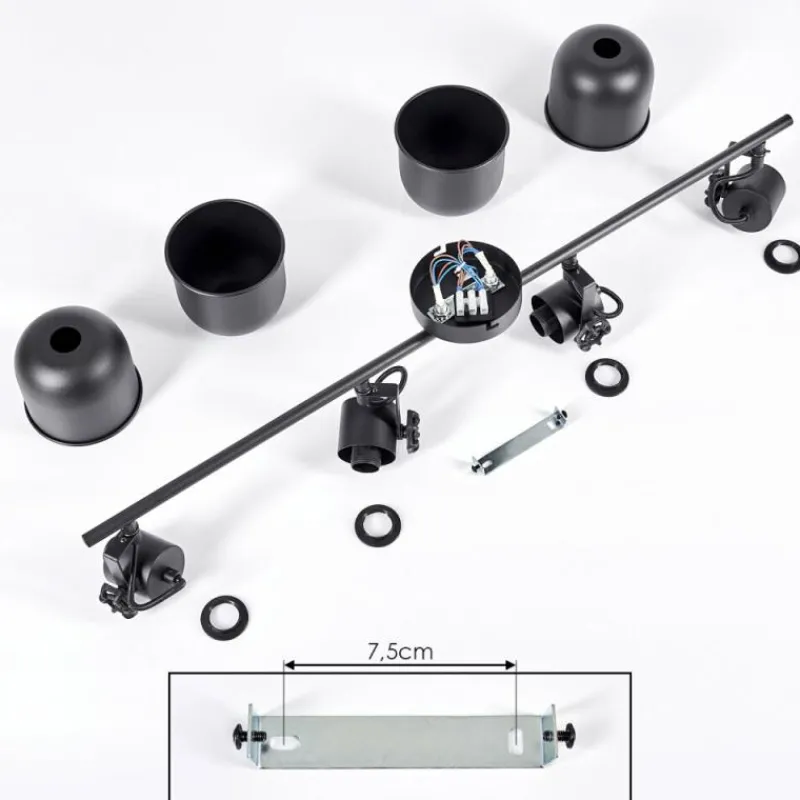 Lampes Industrielles-hofstein Plafonnier Juliboy Noir, 4 lumières