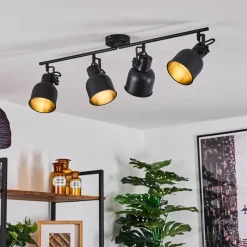 Lampes Industrielles-hofstein Plafonnier Juliboy Noir, 4 lumières