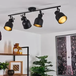 Lampes Industrielles-hofstein Plafonnier Juliboy Noir, 4 lumières