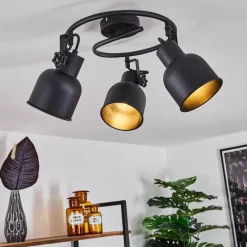 Lampes Industrielles-hofstein Plafonnier Juliboy Noir, 3 lumières