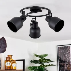 Lampes Industrielles-hofstein Plafonnier Juliboy Noir, 3 lumières