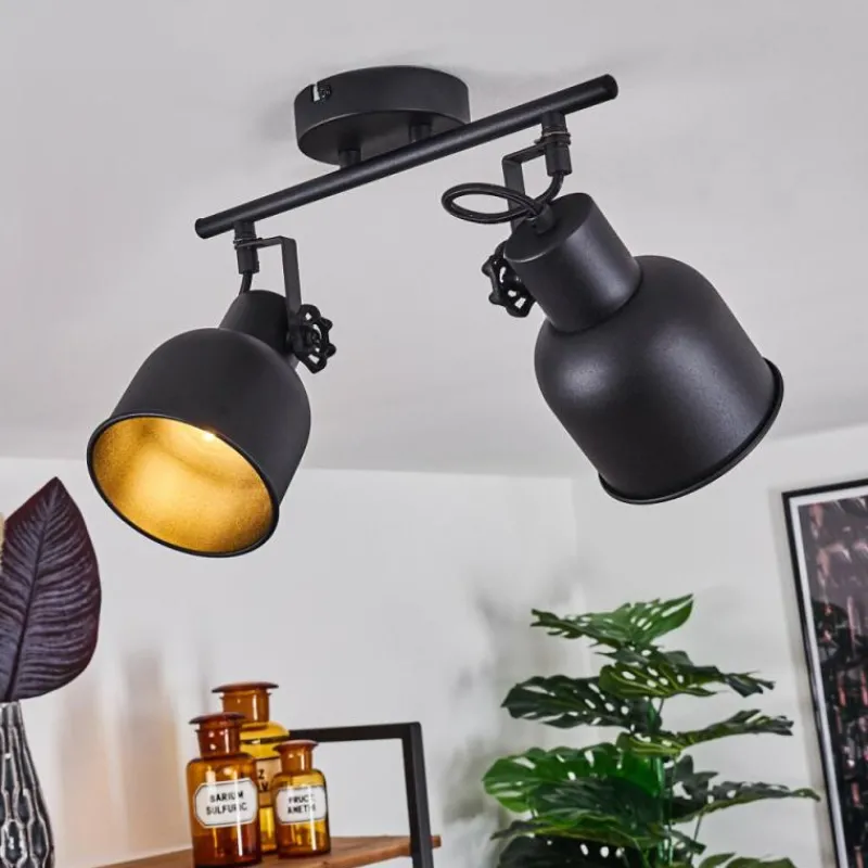 Lampes Industrielles-hofstein Plafonnier Juliboy Noir, 2 lumières