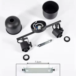 Lampes Industrielles-hofstein Plafonnier Juliboy Noir, 2 lumières