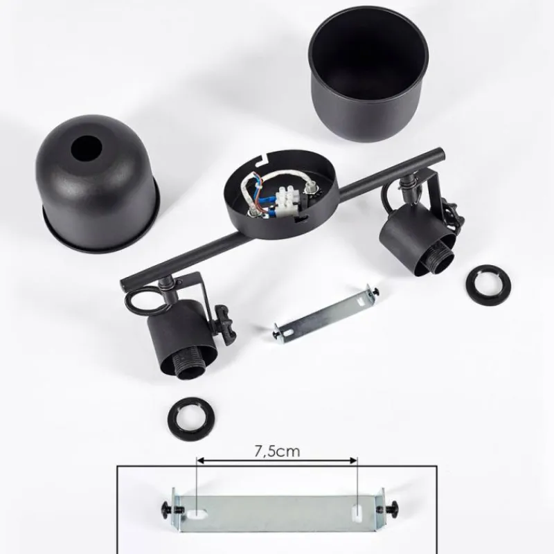 Lampes Industrielles-hofstein Plafonnier Juliboy Noir, 2 lumières