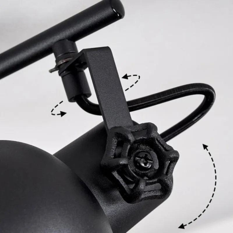 Lampes Industrielles-hofstein Plafonnier Juliboy Noir, 2 lumières