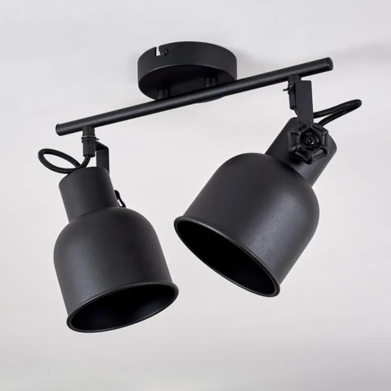 Lampes Industrielles-hofstein Plafonnier Juliboy Noir, 2 lumières