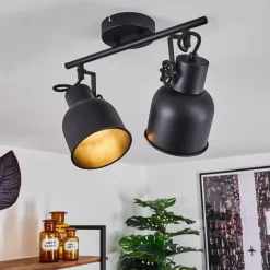Lampes Industrielles-hofstein Plafonnier Juliboy Noir, 2 lumières