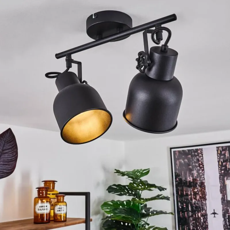Lampes Industrielles-hofstein Plafonnier Juliboy Noir, 2 lumières