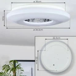 hofstein Plafonnier Kaas LED Chrome, Blanc, 1 lumière