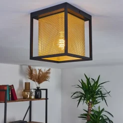 Lampes Dorées-hofstein Plafonnier Kabul Noir, 1 lumière