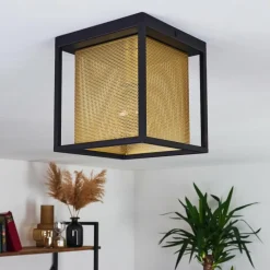 Lampes Dorées-hofstein Plafonnier Kabul Noir, 1 lumière