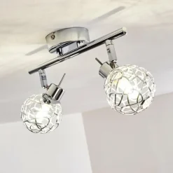 hofstein Plafonnier Kalipuro Chrome, 2 lumières* Spots Et Projecteurs