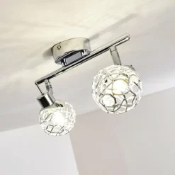 hofstein Plafonnier Kalipuro Chrome, 2 lumières* Spots Et Projecteurs