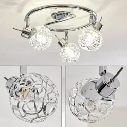 hofstein Plafonnier Kalipuro Chrome, 3 lumières* Spots Et Projecteurs