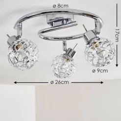 hofstein Plafonnier Kalipuro Chrome, 3 lumières* Spots Et Projecteurs